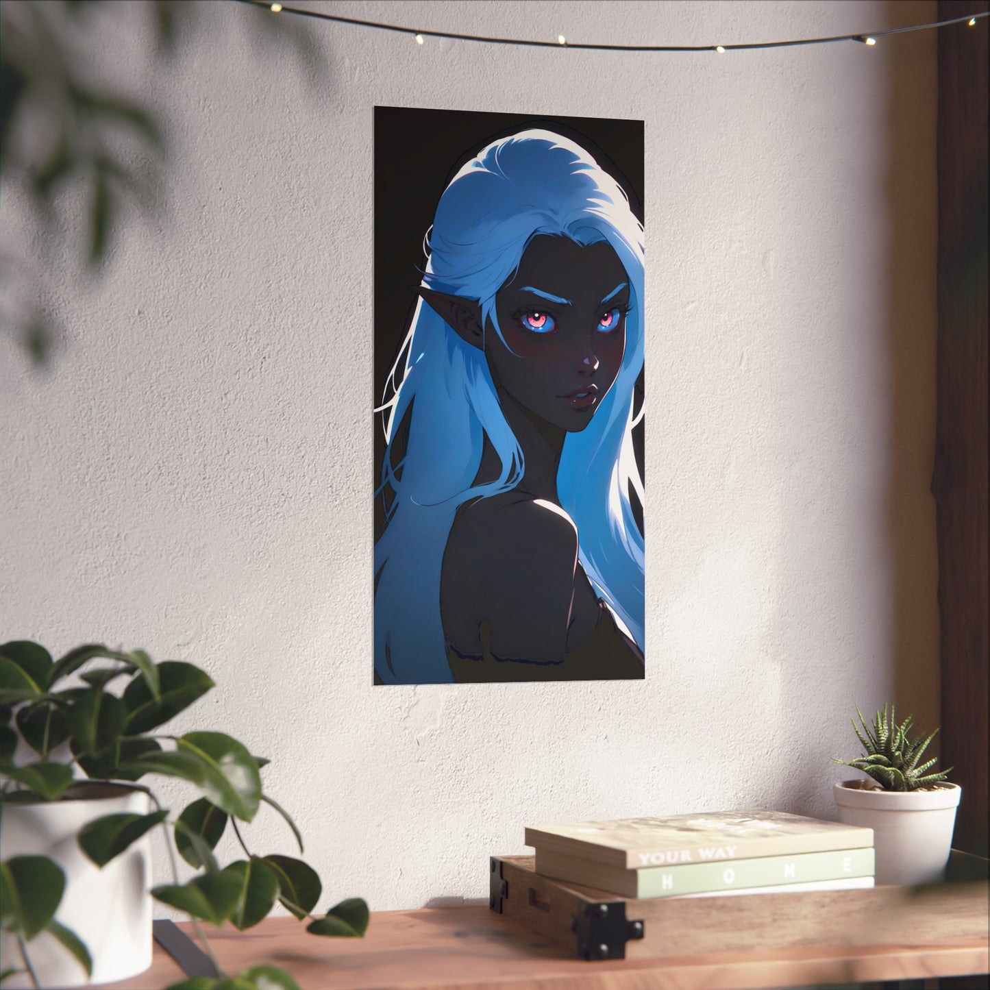 Midnight Muse: Drow Elf enchants amidst the shadows