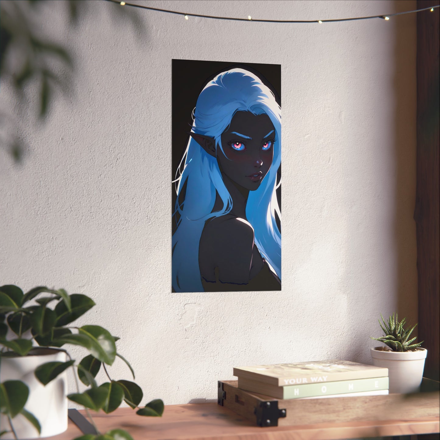 Midnight Muse: Drow Elf enchants amidst the shadows