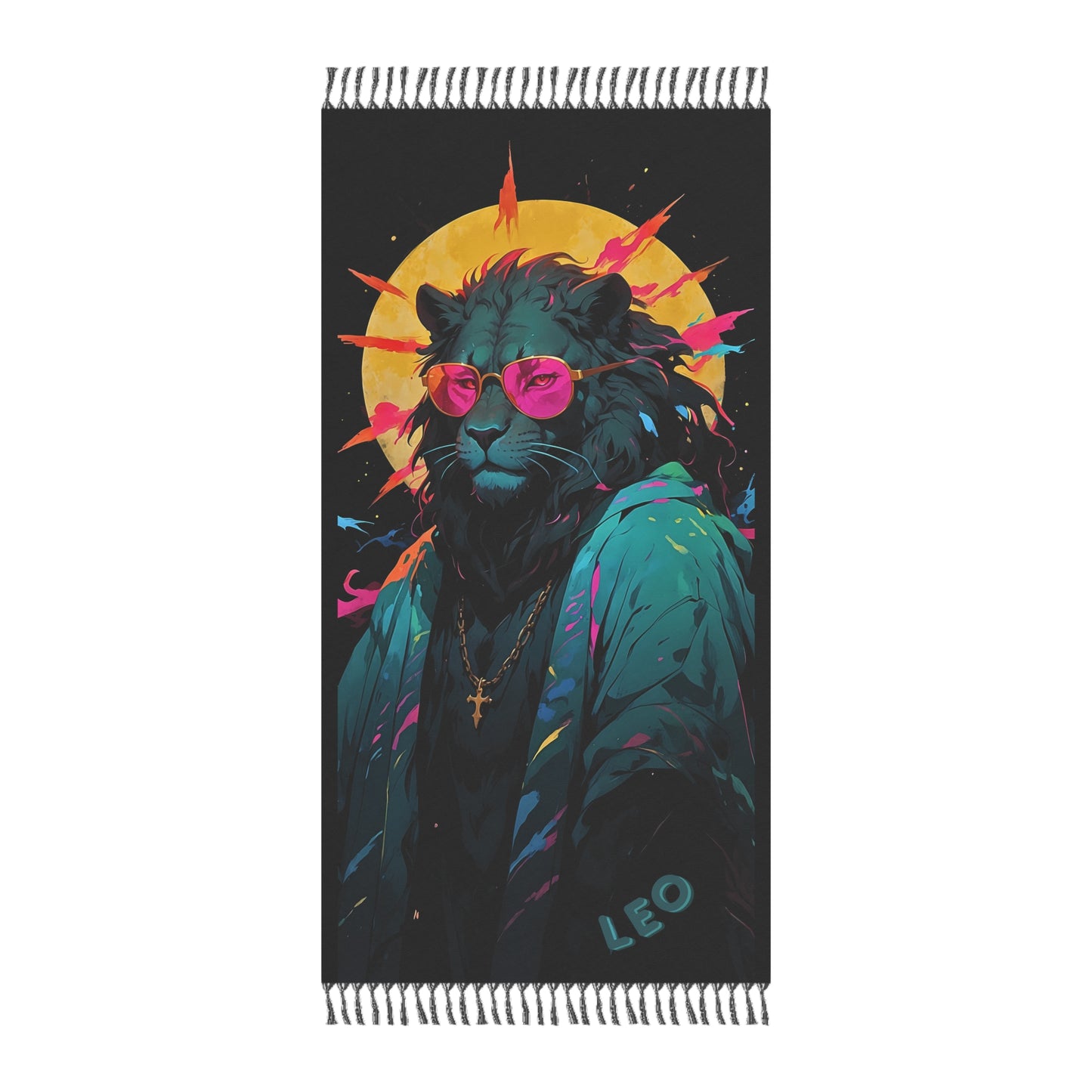 Leo's Splendor: The Majestic King of the Zodiac" - Towel - Boho Beach Towel