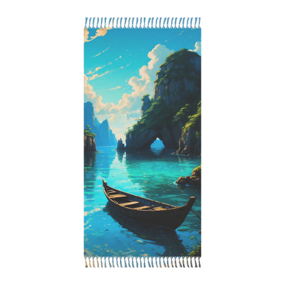 "Secluded Serenity: A Journey into Beach Solitude" - Towel - Boho Beach Towel