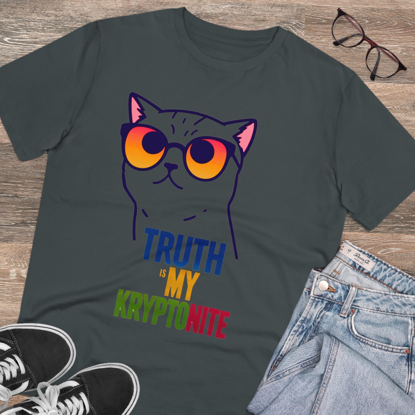 "Purr-spective: Truth Is My Kryptonite" - T-shirt - Unisex