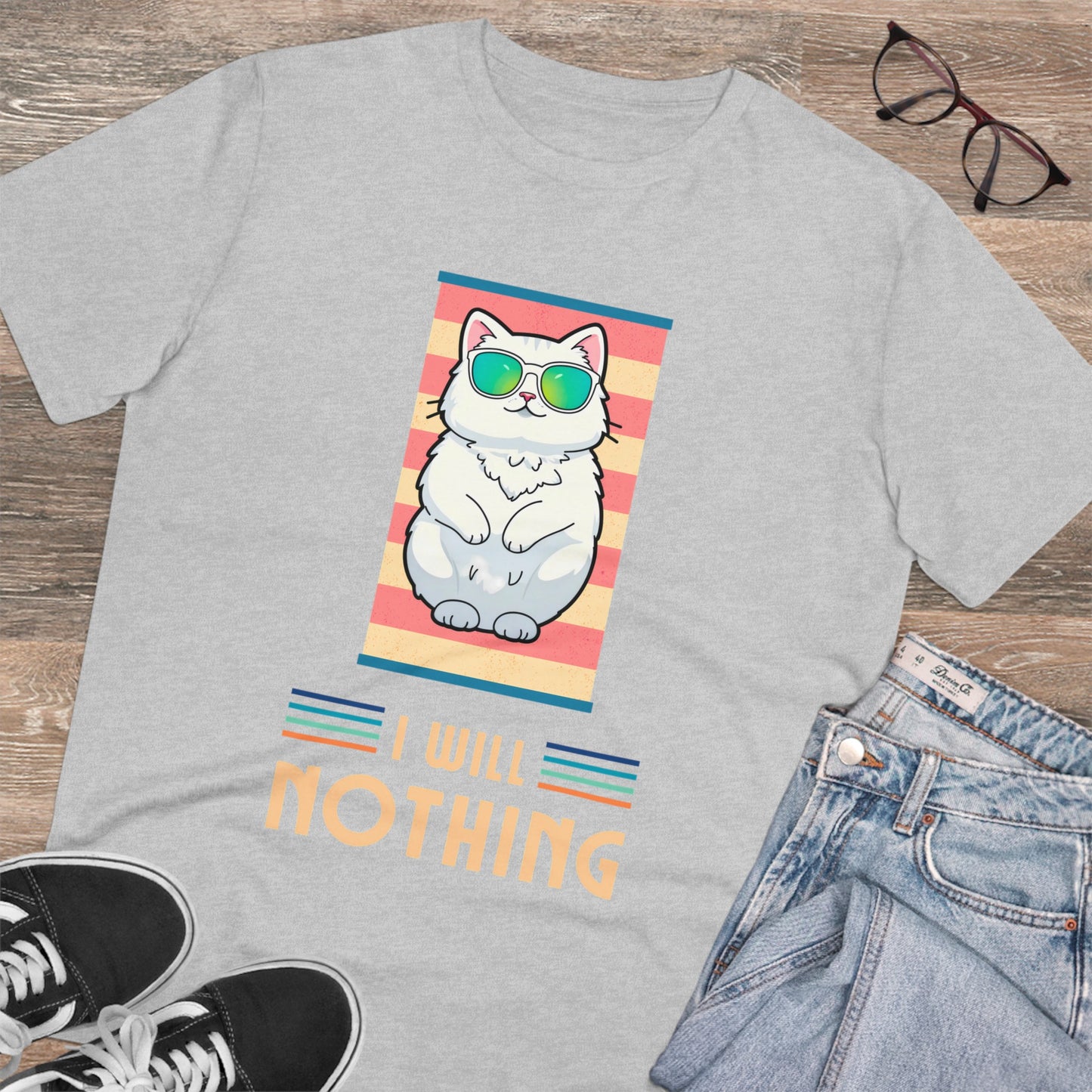 The Zen of Inaction: A Cat's Serene Slumber - T-shirt - Unisex