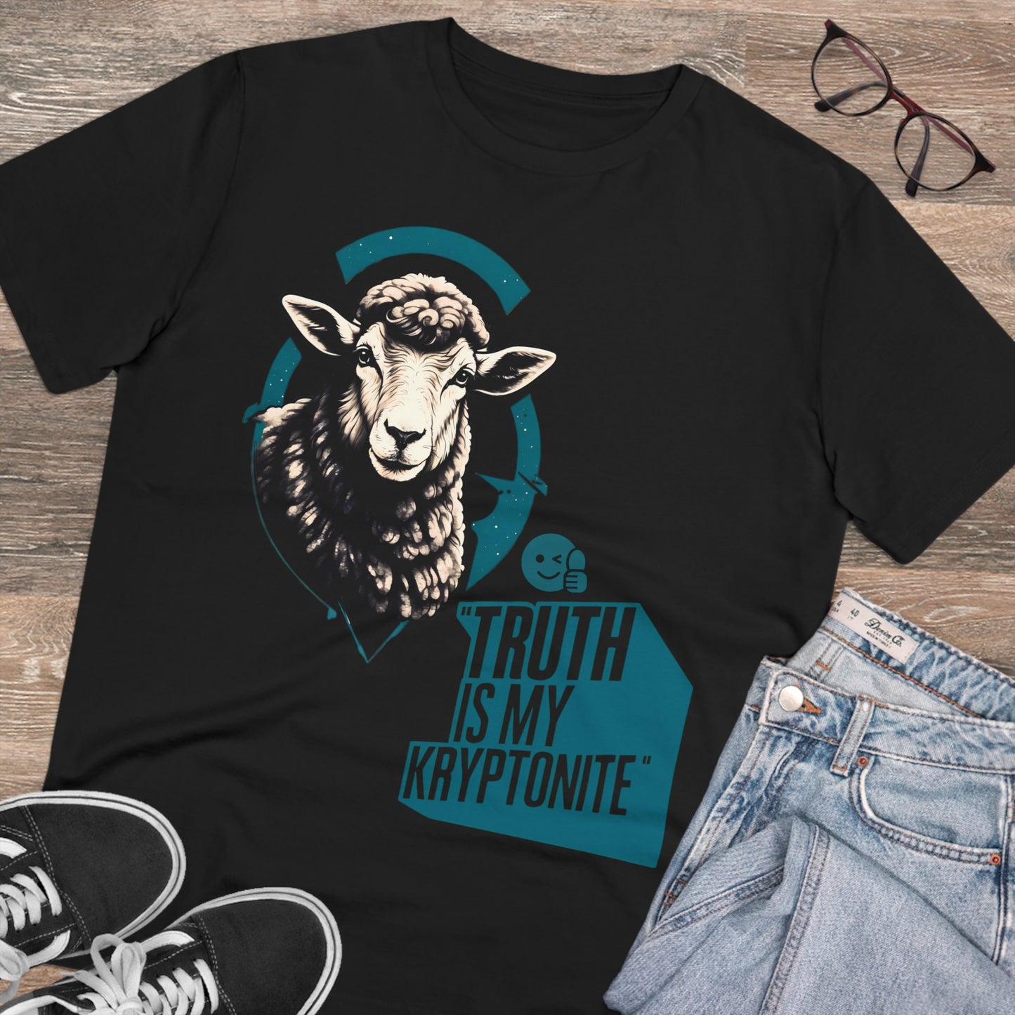 "Sheepish Wisdom: Truth Is My Kryptonite" - T-shirt - Unisex