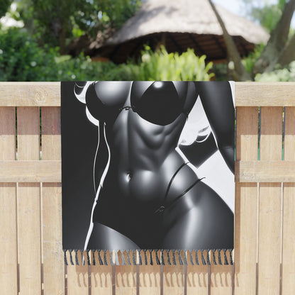 "Bikini Titan: Power and Grace at Midnight" - Towel - Boho Beach Towel