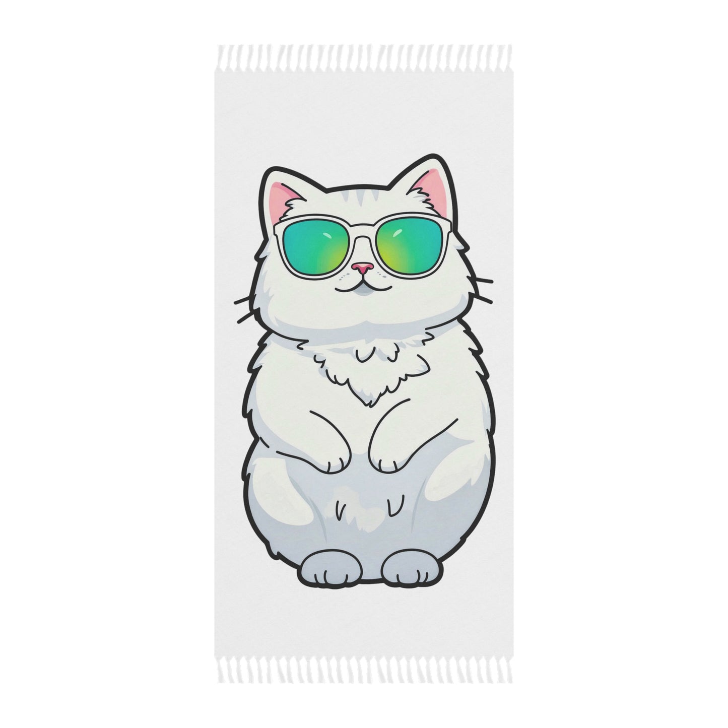 "Chill Cat Chronicles: Stilvolle Sonnenbrillen & Sandige Träume" - Handtuch - Boho-Strandtuch