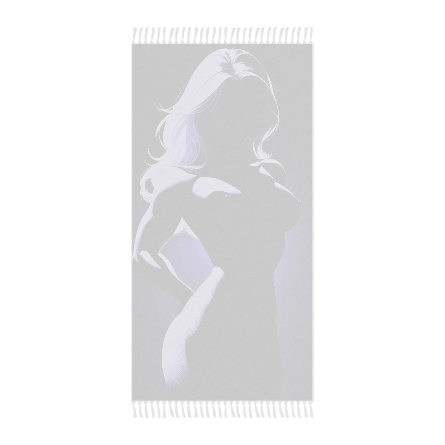 "Shadowed Radiance: Noir Silhouette of Elegance in Purple" - Towel - Boho Beach Towel