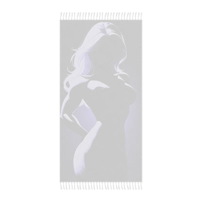 "Shadowed Radiance: Noir Silhouette of Elegance in Purple" - Towel - Boho Beach Towel