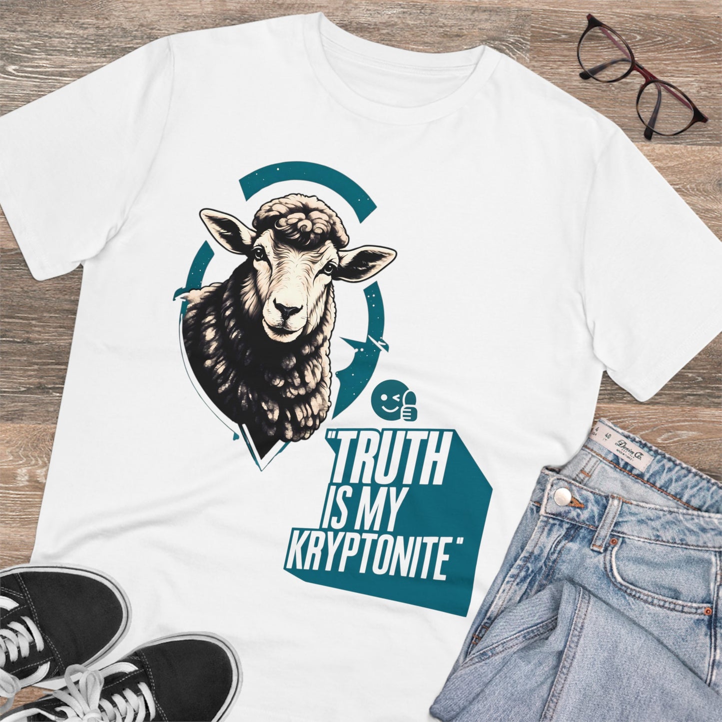 "Sheepish Wisdom: Truth Is My Kryptonite" - T-shirt - Unisex