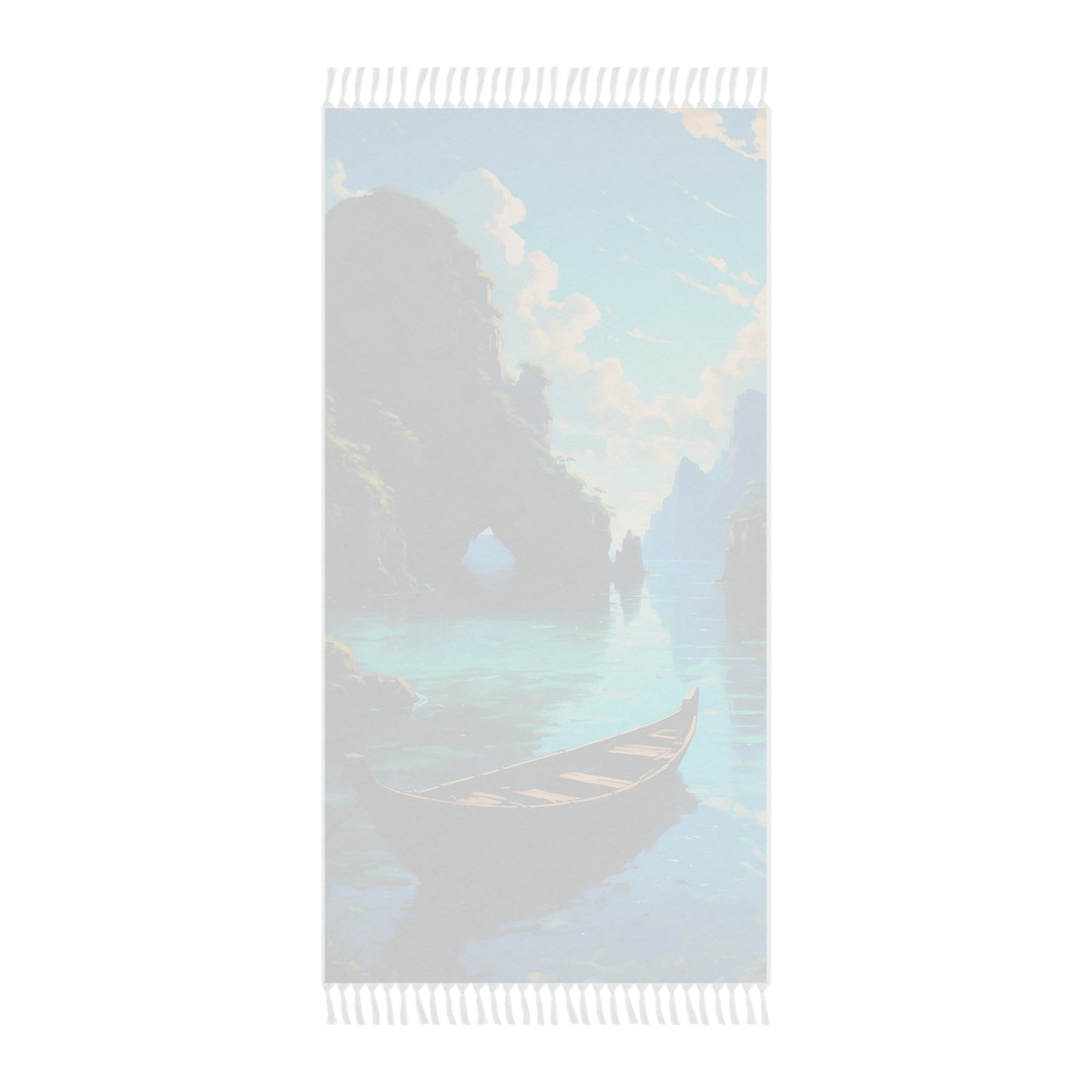 "Secluded Serenity: A Journey into Beach Solitude" - Towel - Boho Beach Towel