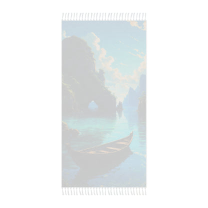 "Secluded Serenity: A Journey into Beach Solitude" - Towel - Boho Beach Towel