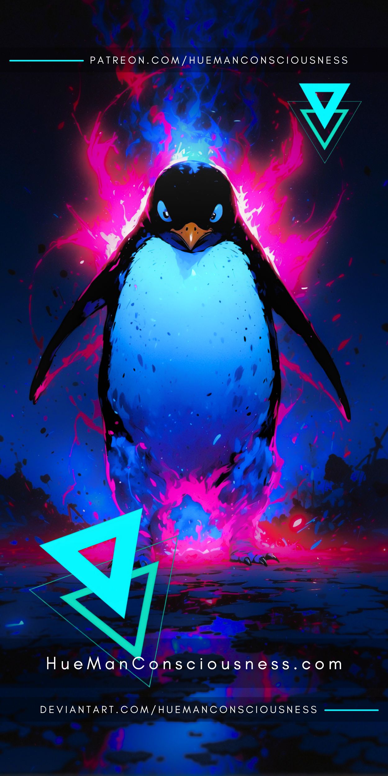 Pinguin-Power: Aggressiver Anime-Krieger