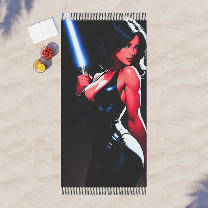 "Fiery Force: A Jedi's Quest for Balance" - Towel - Boho Beach Towel