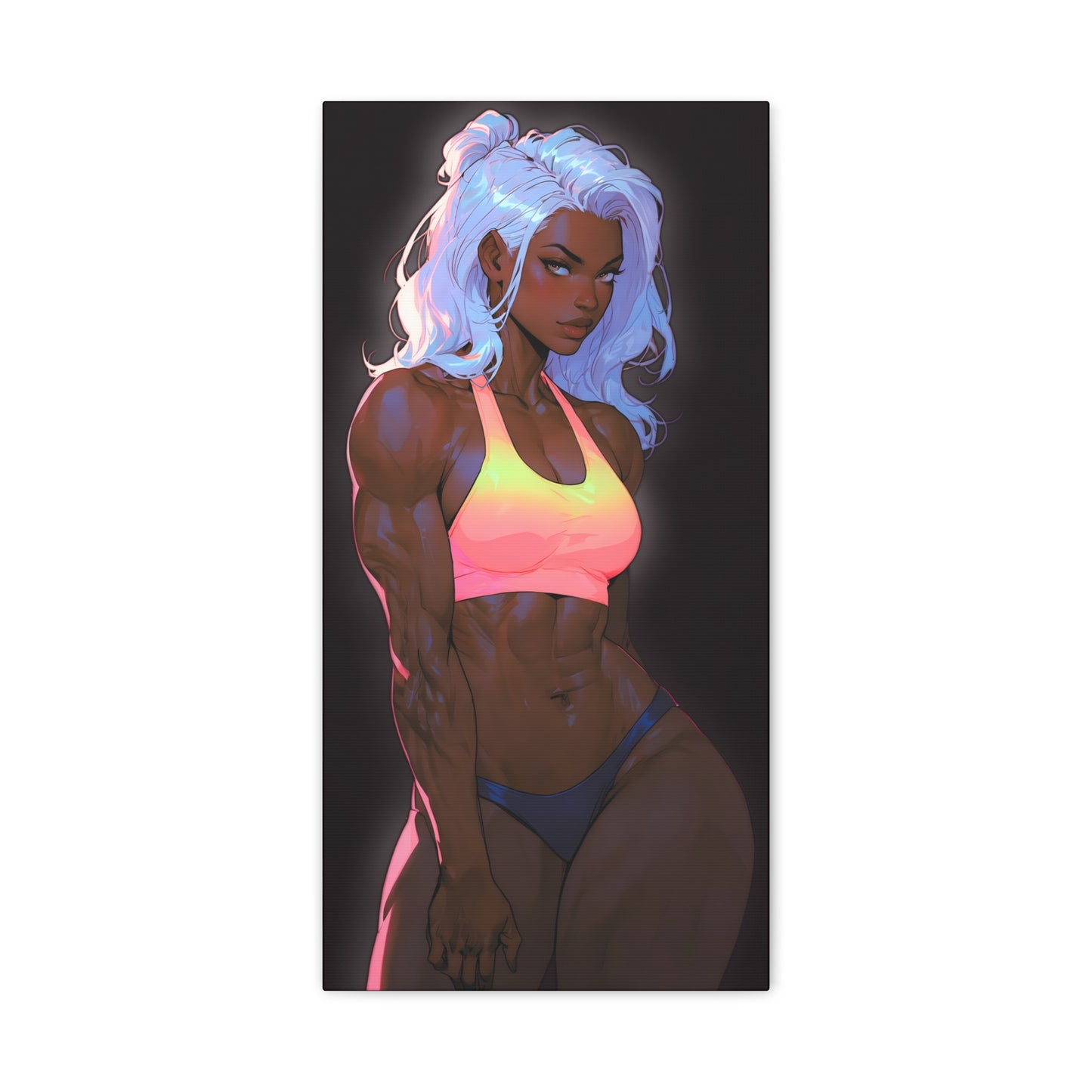 Neon Noir: The sensual strength of the dark fitness girl