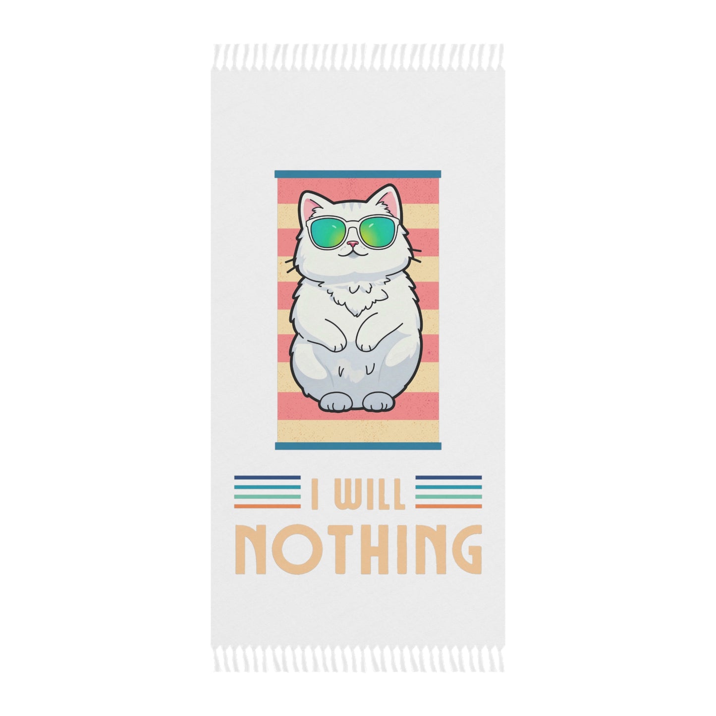 "The Zen of Idleness: A Cat's Serene Siesta" - Towel - Boho Beach Towel