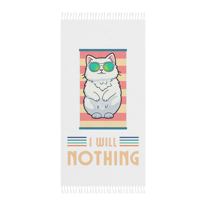 "The Zen of Idleness: A Cat's Serene Siesta" - Towel - Boho Beach Towel