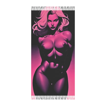 "Blush of Power: The Feminine Strength of a Pink Muscular Beauty" - Towel - Boho Beach Towel