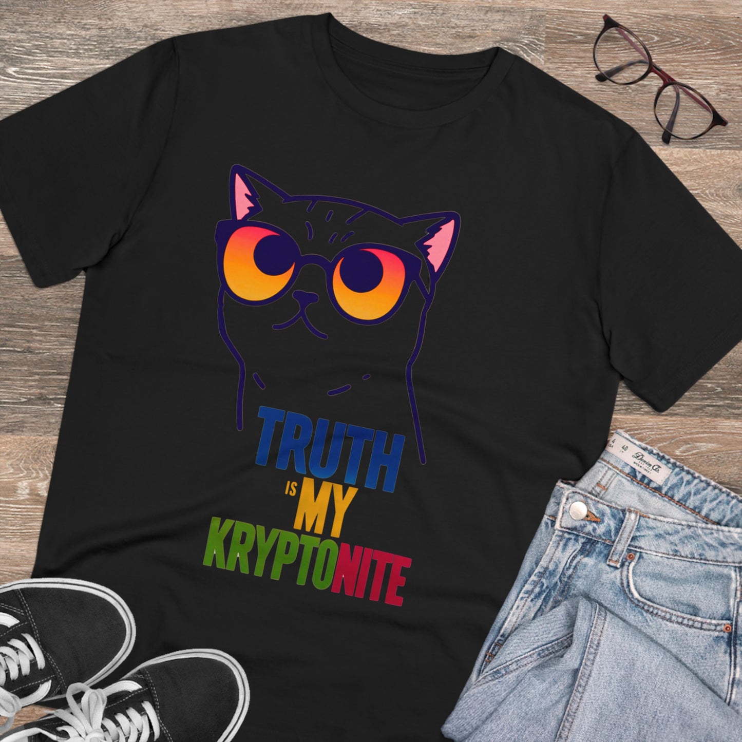 "Purr-spective: Truth Is My Kryptonite" - T-shirt - Unisex