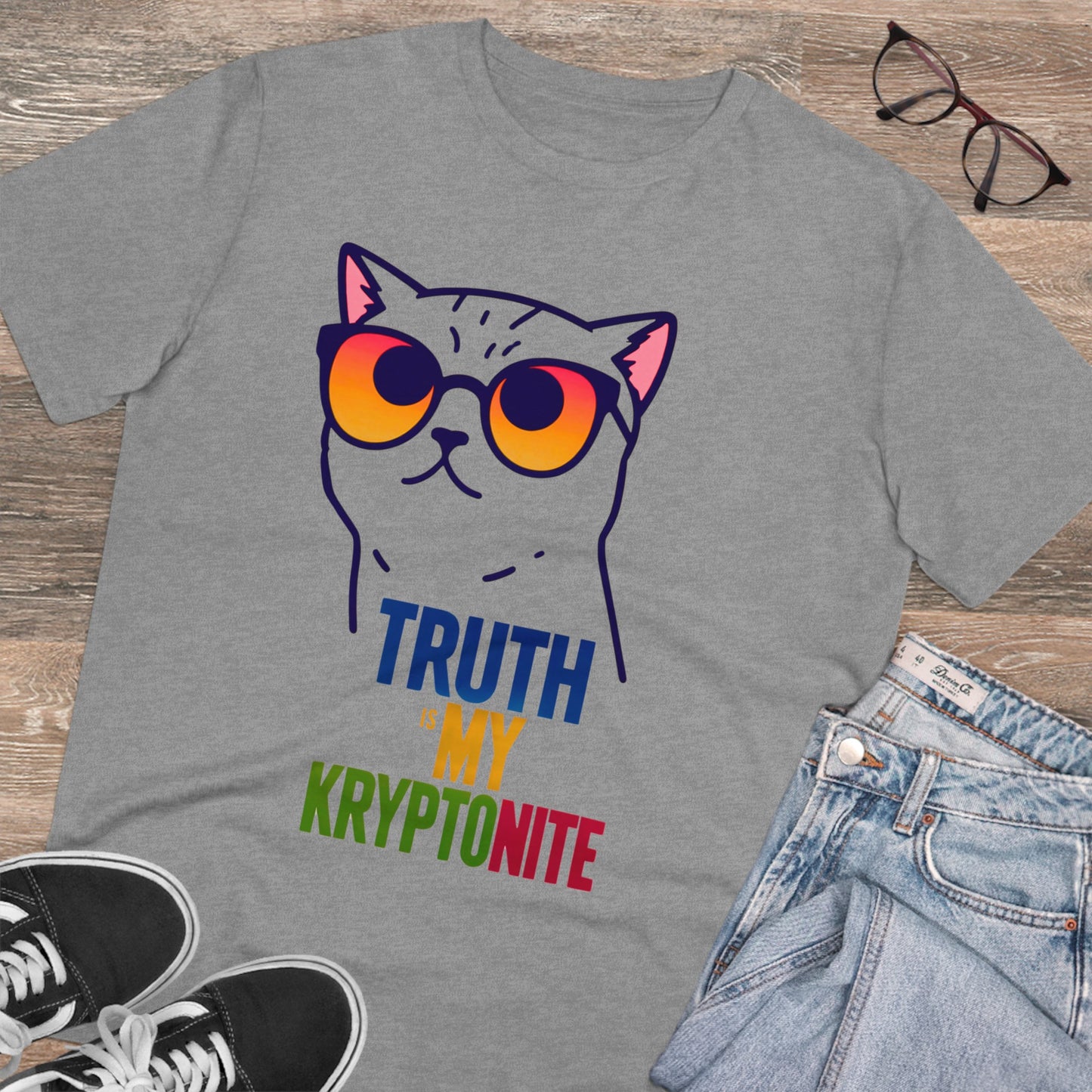 "Purr-spective: Truth Is My Kryptonite" - T-shirt - Unisex