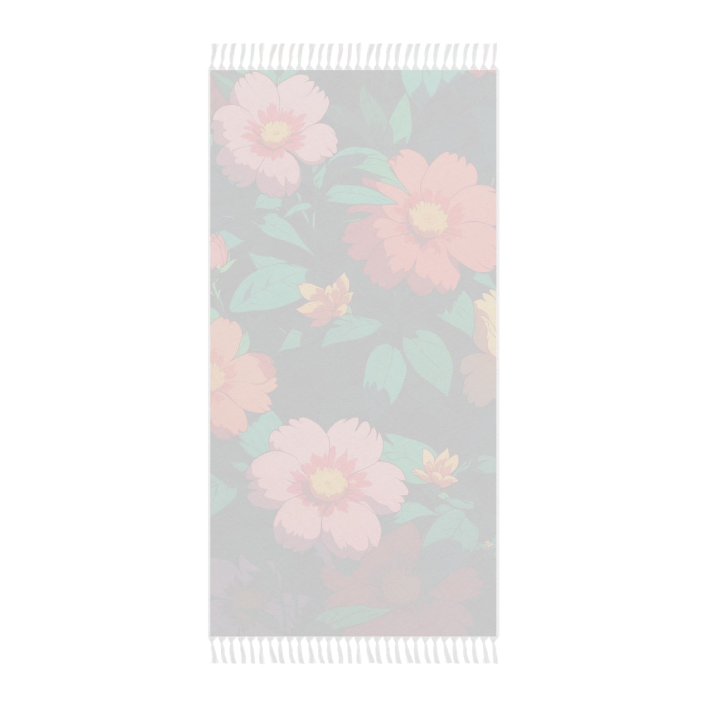 "Blooming Serenity: A Floral Oasis" - Towel - Boho Beach Towel