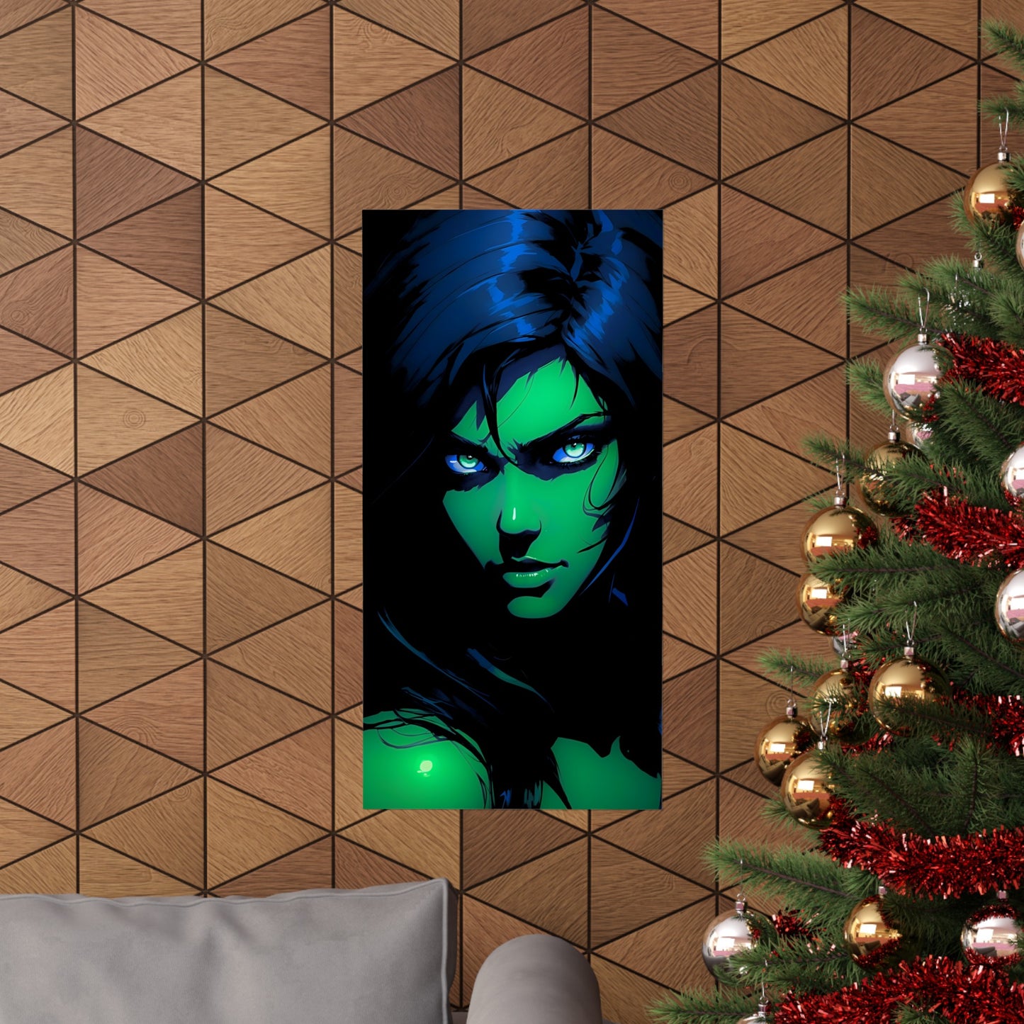 Emerald Rage: The Intense Gaze of the She-Hulk Beauty