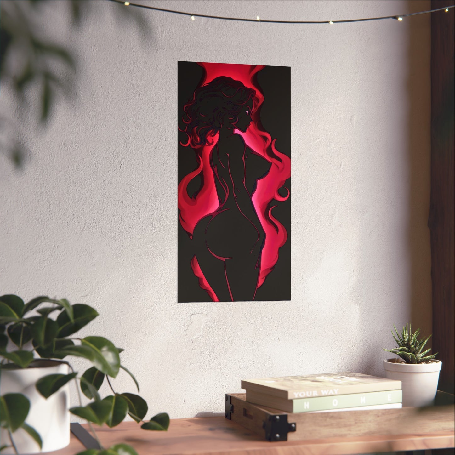 Glowing Shadow: Silhouette of an anime flame