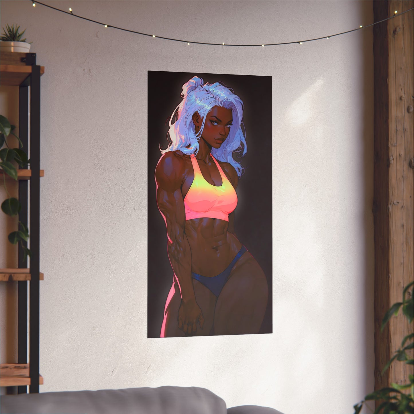 Neon Noir: The sensual strength of the dark fitness girl