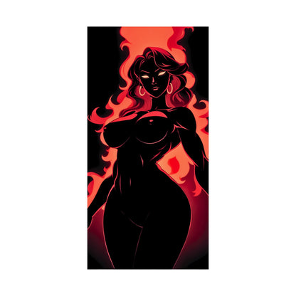 Inferno of Grace: Fiery Anime Silhouette