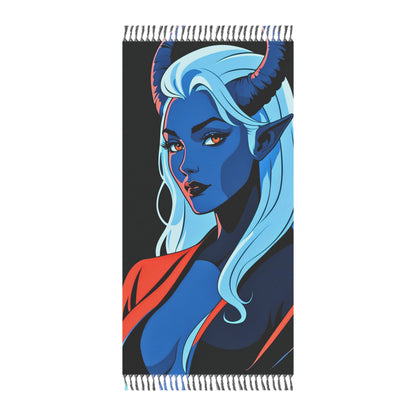 "Infernal Charm: The Enigmatic Magic of a Tiefling Beauty" - Towel - Boho Beach Towel