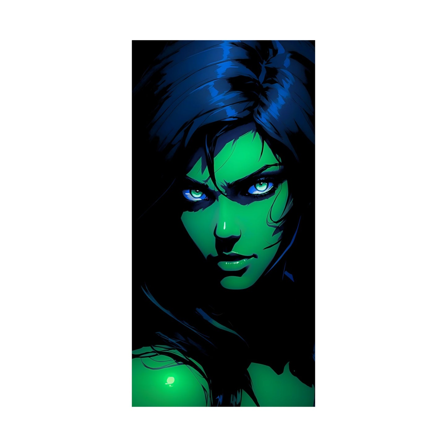 Emerald Rage: The Intense Gaze of the She-Hulk Beauty