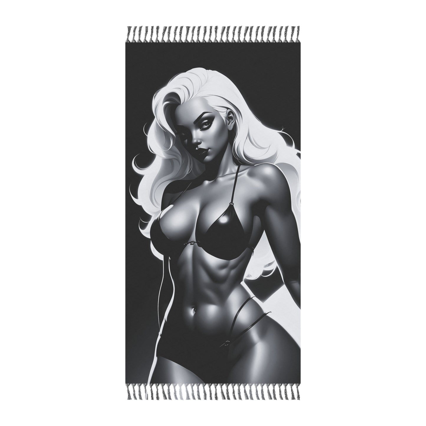 "Bikini Titan: Power and Grace at Midnight" - Towel - Boho Beach Towel