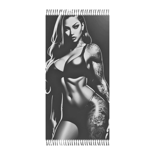 "Ink &amp; Identity: Story of a Tattooed Latina" - Towel - Boho Beach Towel