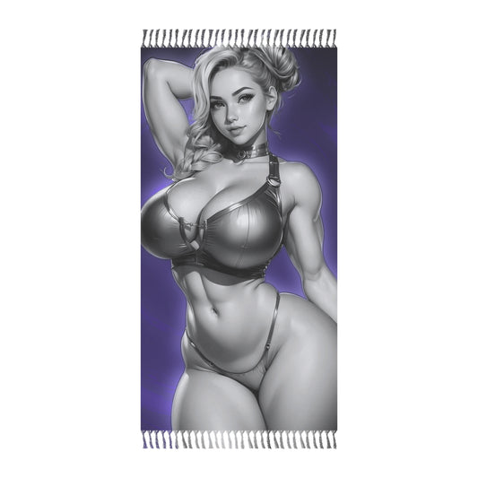 "Royal Purple Seduction: The Allure of the Curvy Courtesan" - Towel - Boho Beach Towel