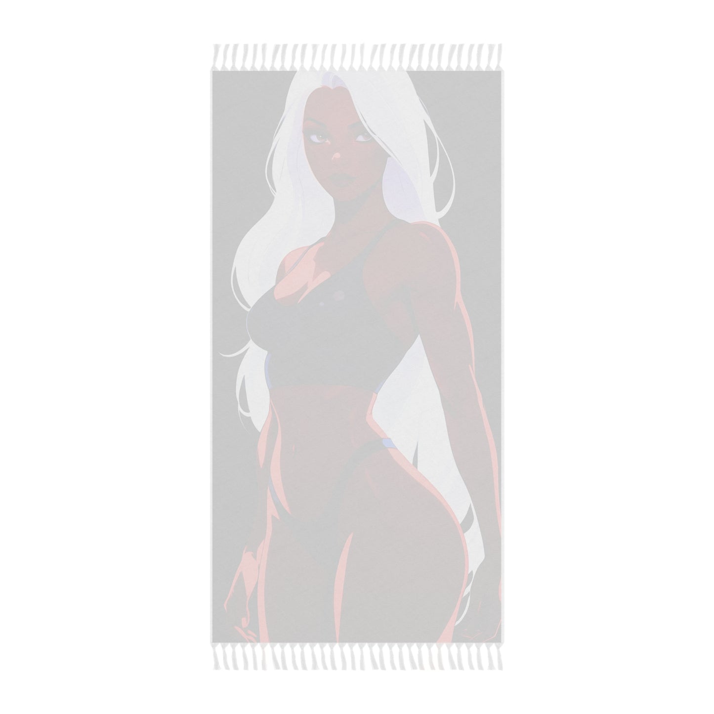 "Scarlet Seduction: The Fiery Temptation of the Devilish Cartoon Courtesan" - Towel - Boho Beach Towel