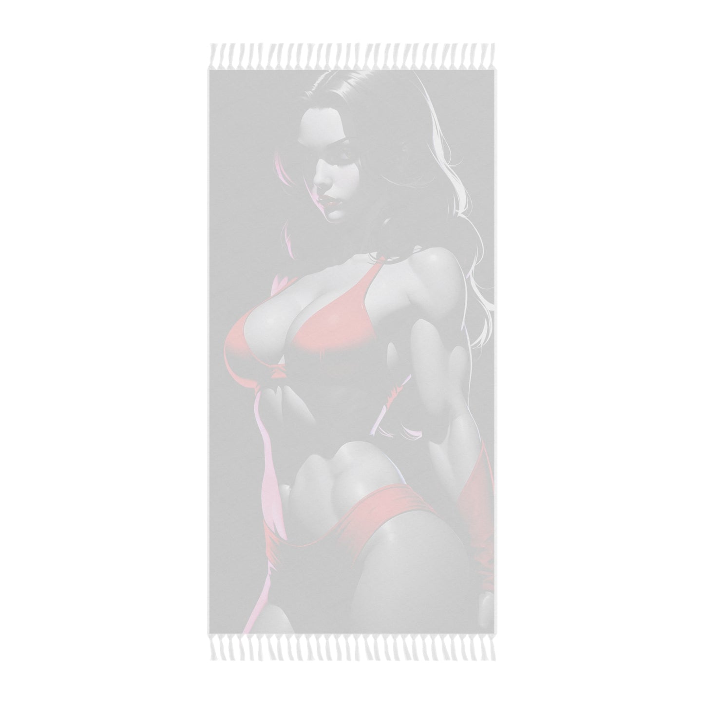 "Enchanting Ruby Red: The Captivating Red Bikini Courtesan" - Towel - Boho Beach Towel