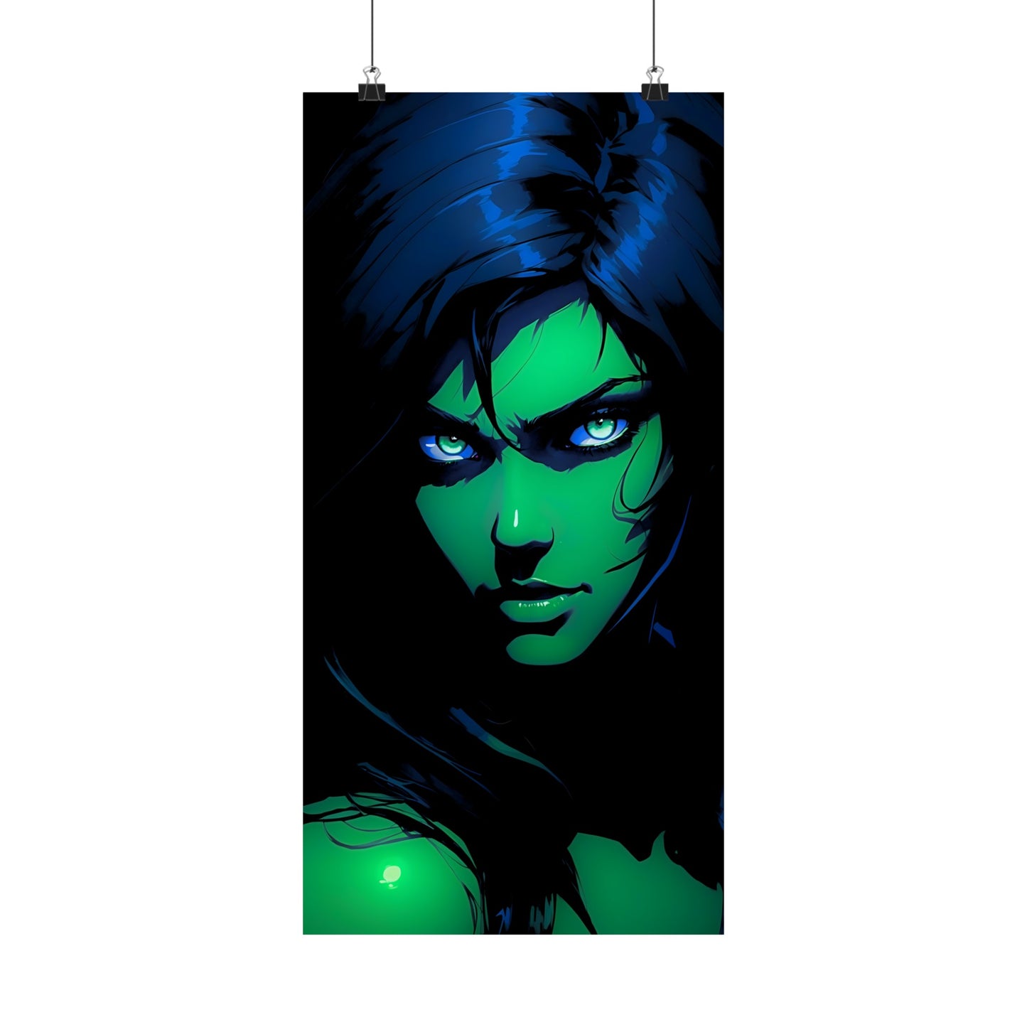 Emerald Rage: The Intense Gaze of the She-Hulk Beauty