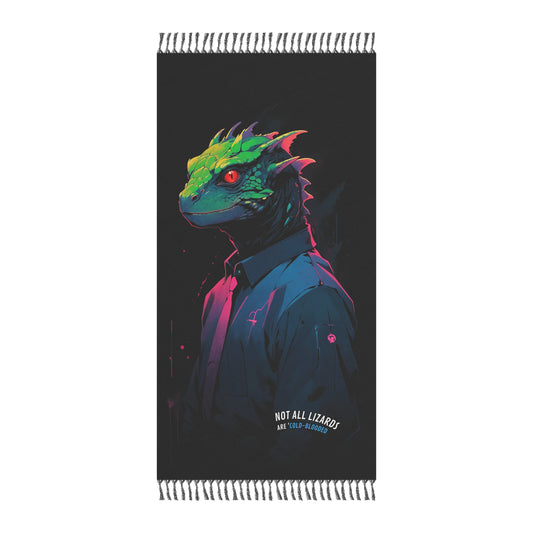 Beneath the Scales: The Lizard's Business Charm" - Towel - Boho Beach Towel