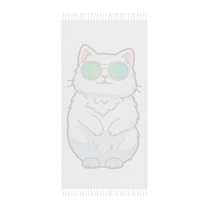 "Chill Cat Chronicles: Stylish Sunglasses &amp; Sandy Dreams" - Towel - Boho Beach Towel