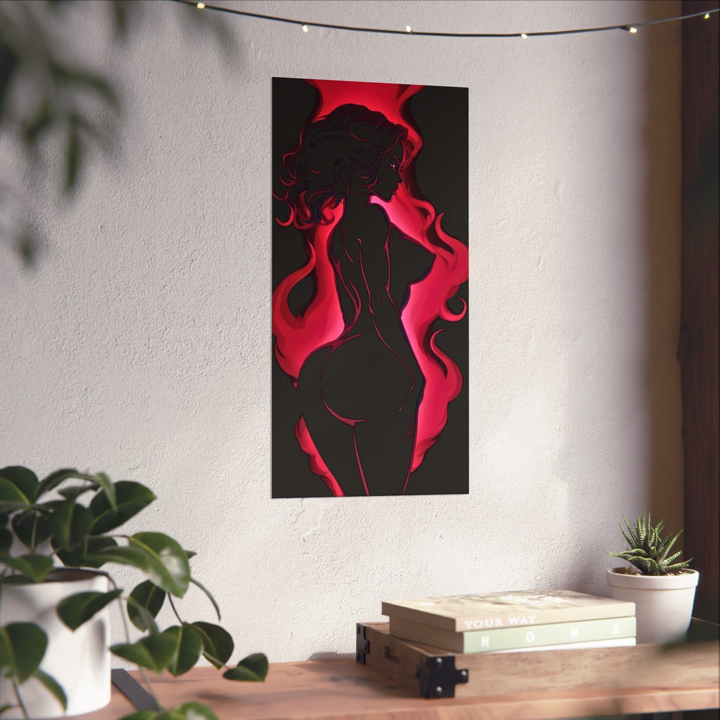 Glowing Shadow: Silhouette einer Anime-Flamme