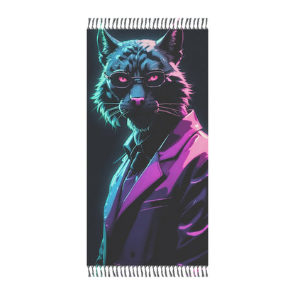 "Smooth Sophistication: The Ink Panther's Armani Affair" - Towel - Boho Beach Towel