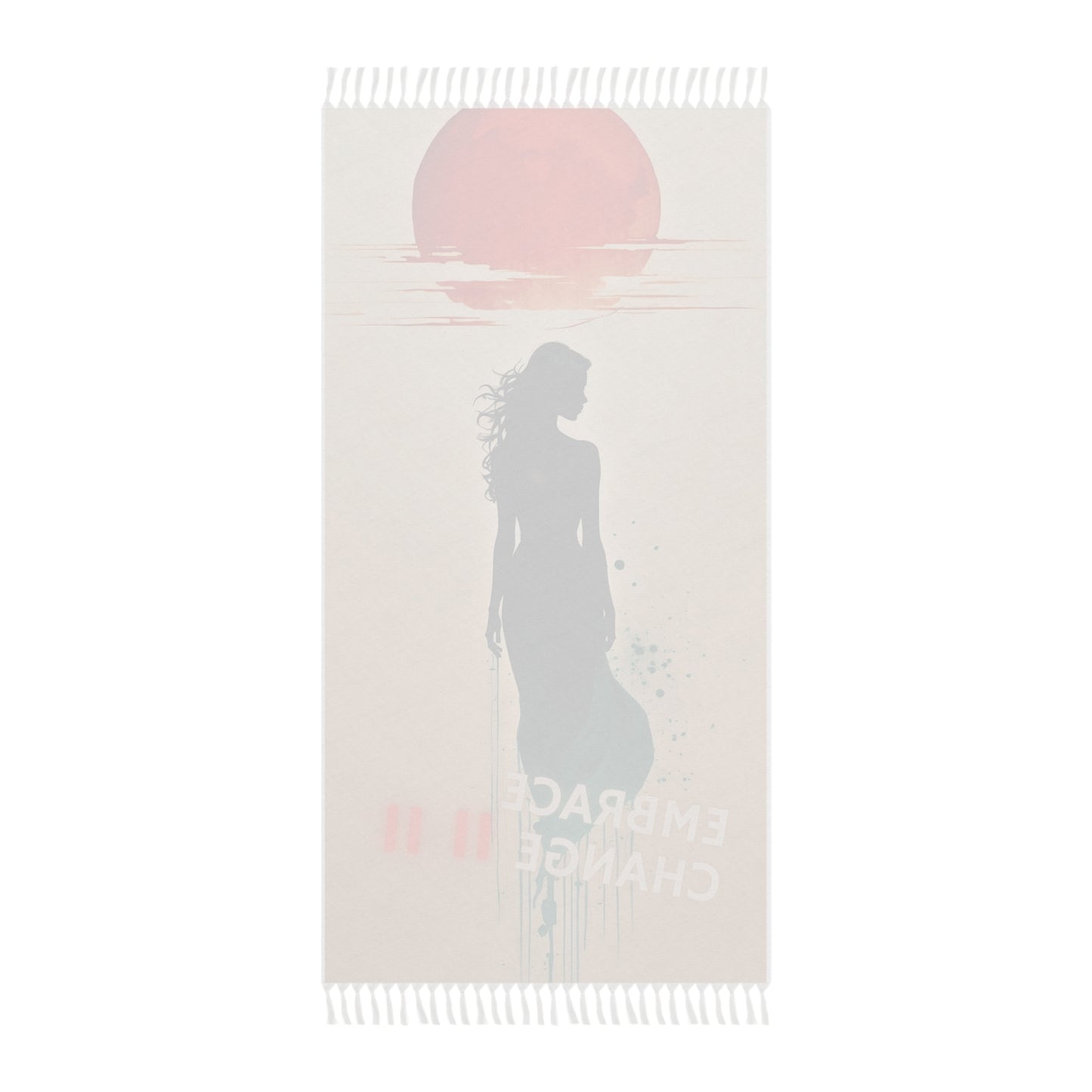 "Synchronity Serenade: Embrace Under the Red Sun" - Towel - Boho Beach Towel