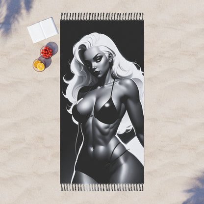 "Bikini Titan: Power and Grace at Midnight" - Towel - Boho Beach Towel