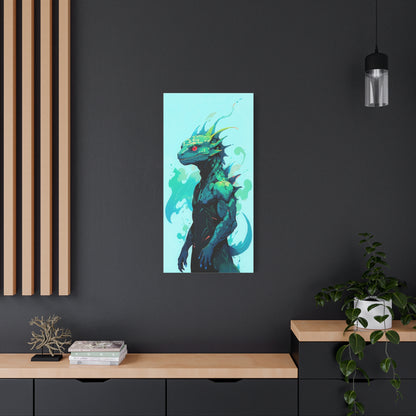 Splash of friendship: cartoon lizard in turquoise