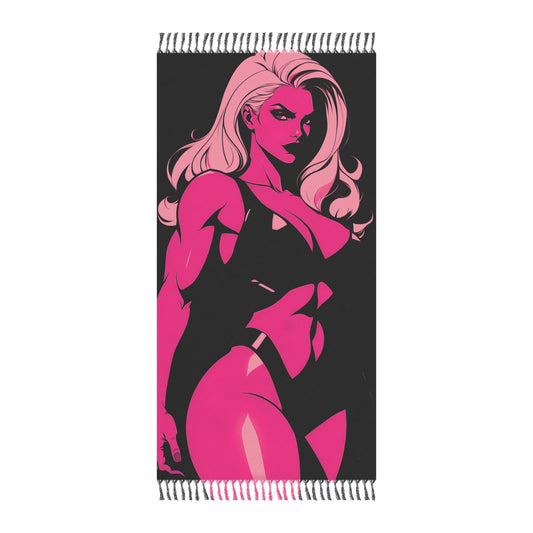 "Pink Powerhouse: The Strength of Glowing Muscles" - Towel - Boho Beach Towel