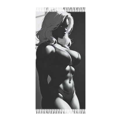 "Rise and Form: A Bodybuilder's Morning Ritual" - Towel - Boho Beach Towel