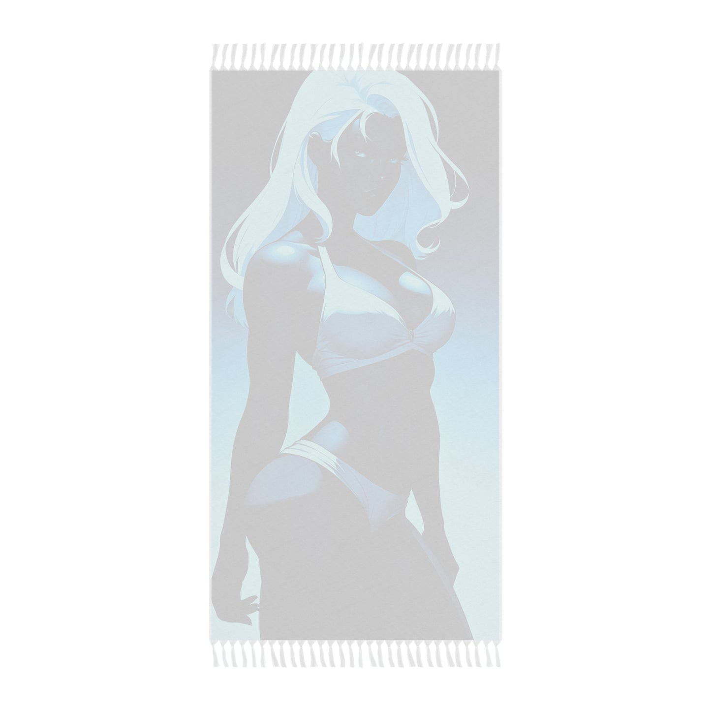 "Azure Allure: The Captivating Courtesan in the Shadows" - Towel - Boho Beach Towel