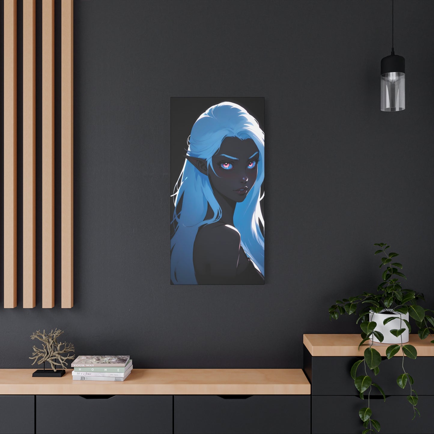 Midnight Muse: Drow Elf enchants amidst the shadows