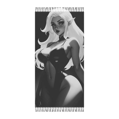 "Cartoon Charisma: Embracing the Dark Side of Bikini Glamour" - Towel - Boho Beach Towel