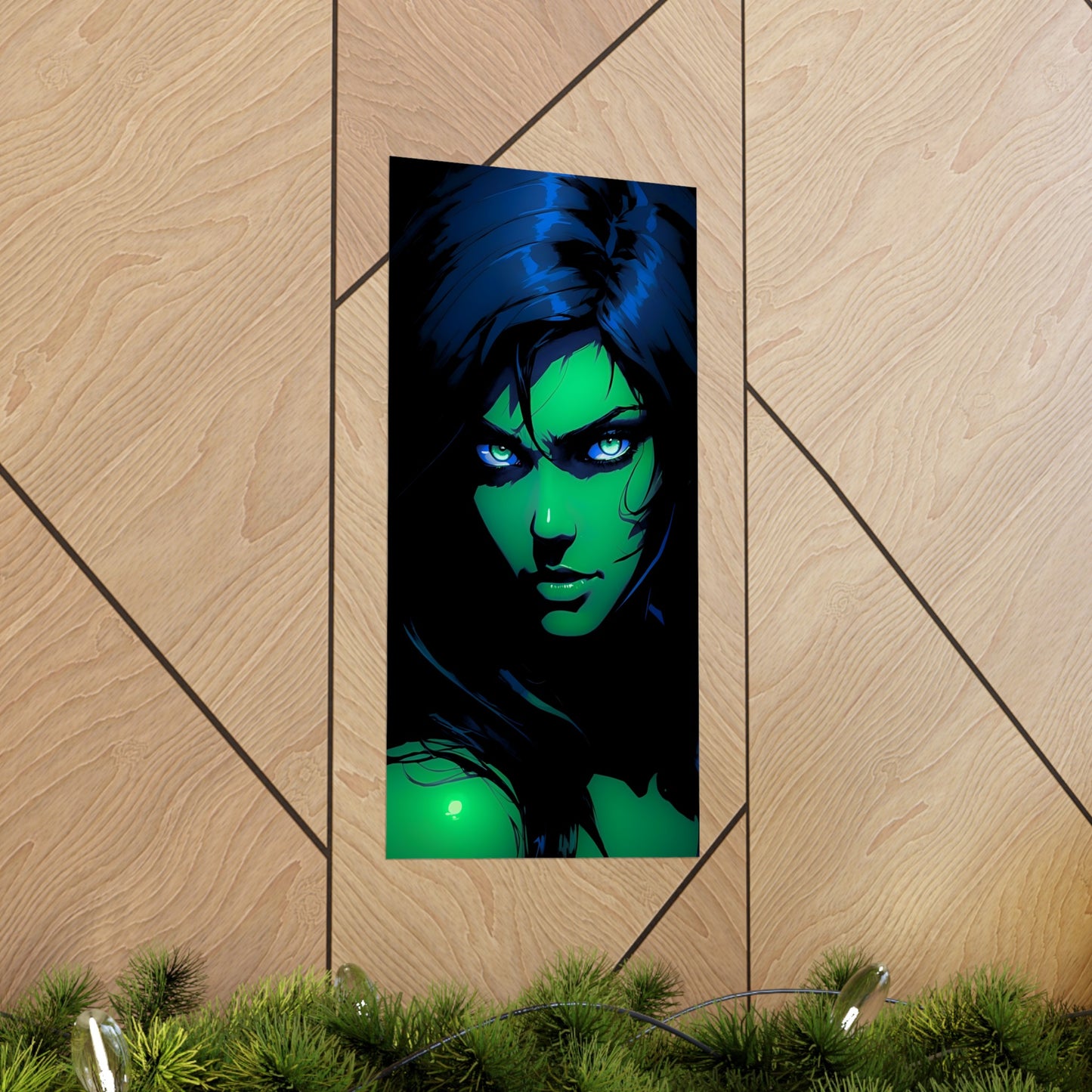 Emerald Rage: The Intense Gaze of the She-Hulk Beauty