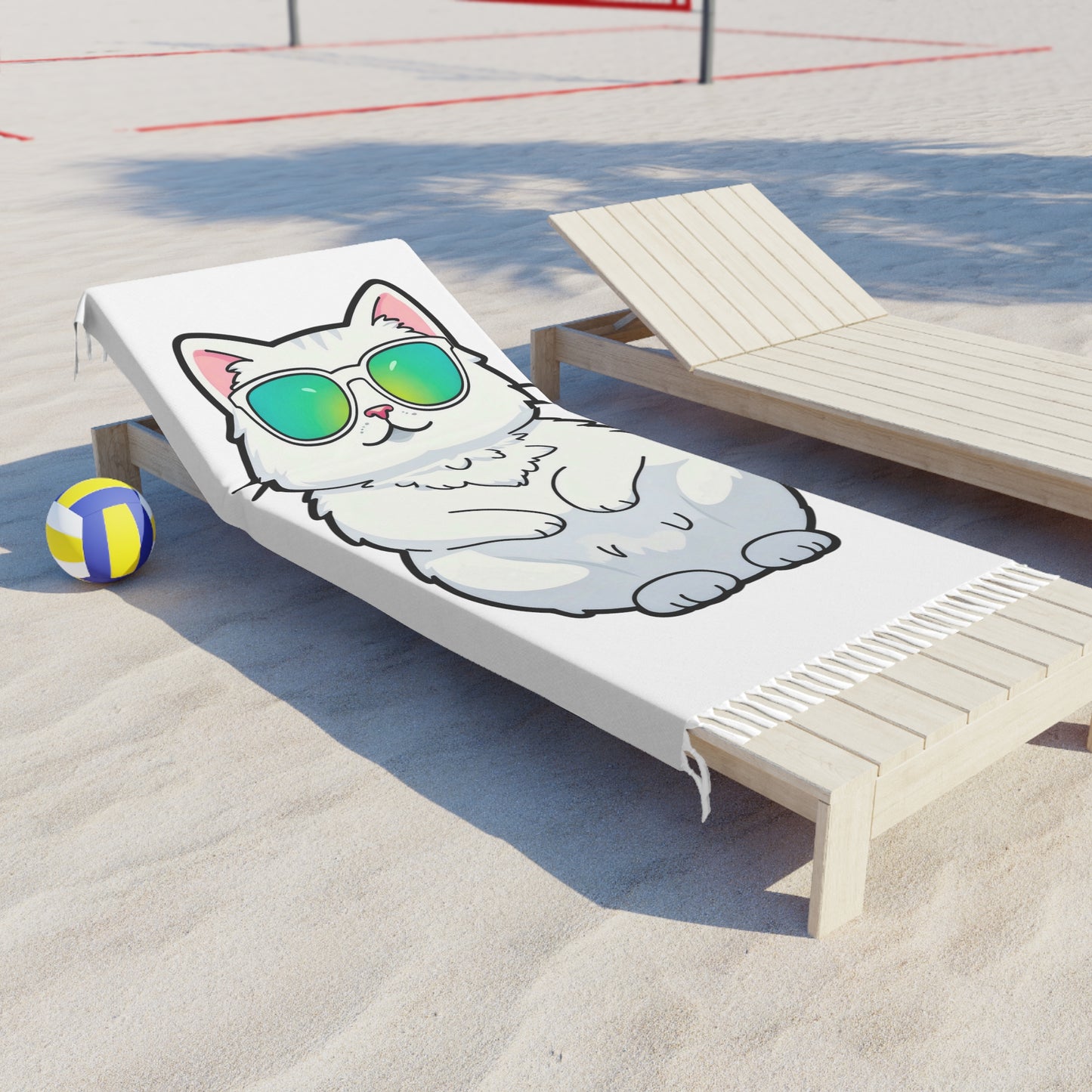 "Chill Cat Chronicles: Stilvolle Sonnenbrillen & Sandige Träume" - Handtuch - Boho-Strandtuch