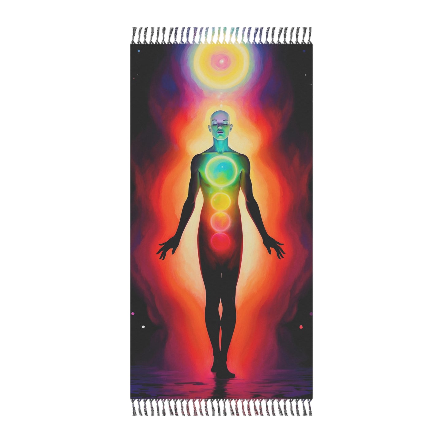 "Beachside Enlightenment: Unfolding the Kundalini" - Towel - Boho Beach Towel